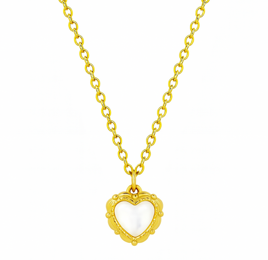 The White Marble Enchanted Heart Necklace