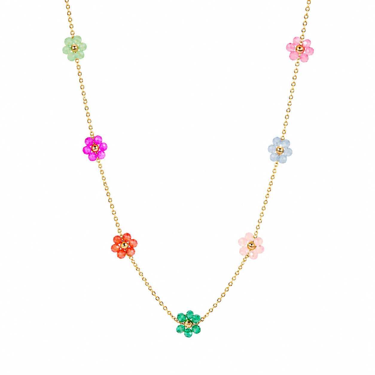 The Gold Daisy Jacob’s Multi-Colour Flower Necklace