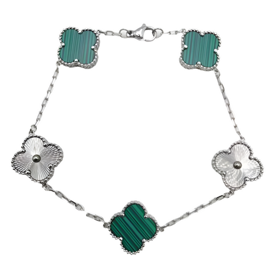 Etoilè Arabia Malachite Matcha Green Clover Bracelet