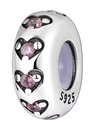 The Ring Of Black & Pink Hearts Charm