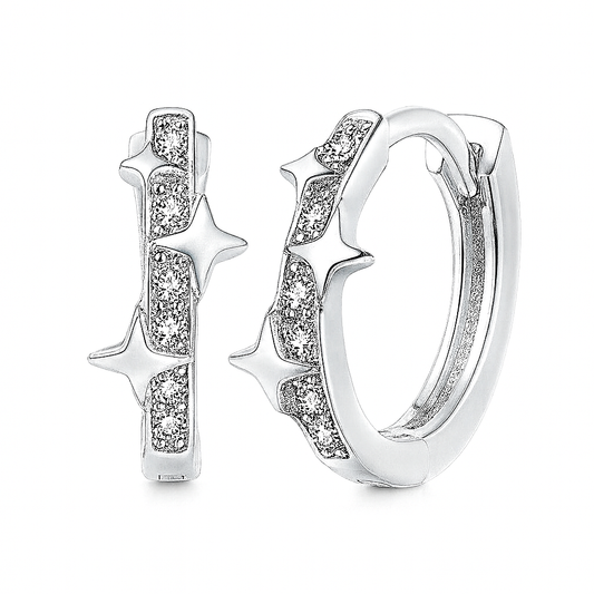 The Silver Dainty Night Sky Galaxy Hoops