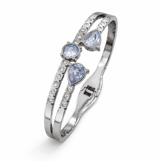 The Silver Opaline Tearfall Crystal Bangle