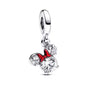 Limited Edition Sparkling Mouse Head Silhouette With Bow Dangle Charm