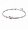 The Pink Bow Tennis Bracelet - 16CM (Extra Small Bracelet, Designed For Babies/Children)