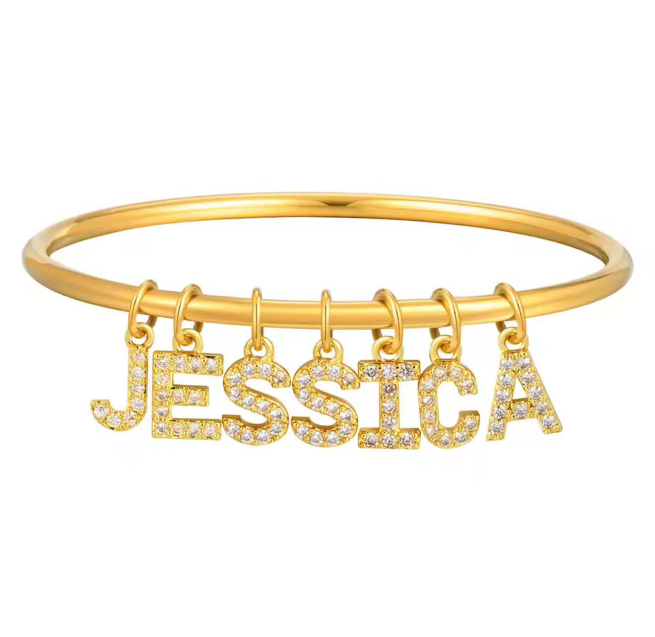 The Gold Bling Custom Name Bangle
