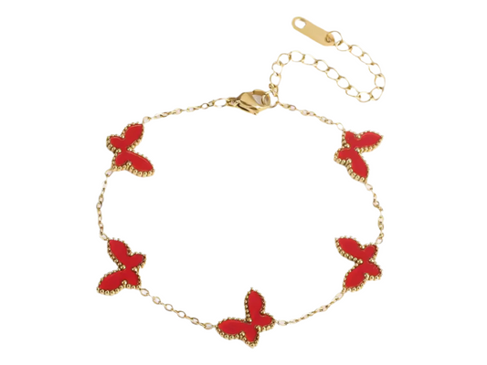 The Golden Red Magical Butterfly Bracelet