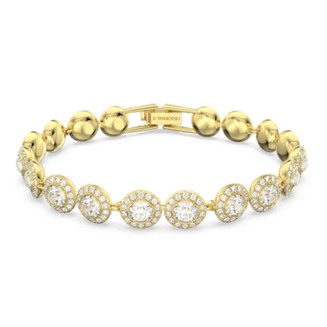 The Gold Sparkling Halo Harmony Tennis Bracelet