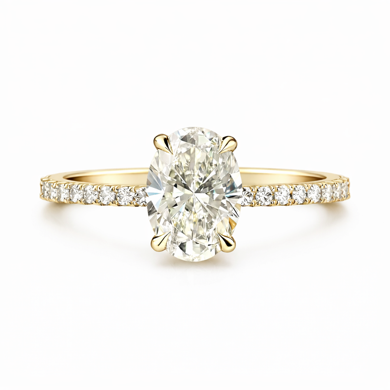 The Gold Sparkling Everlight Oval Solitaire Ring