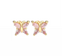 The Clear Pink Dainty Butterfly Stud Earrings