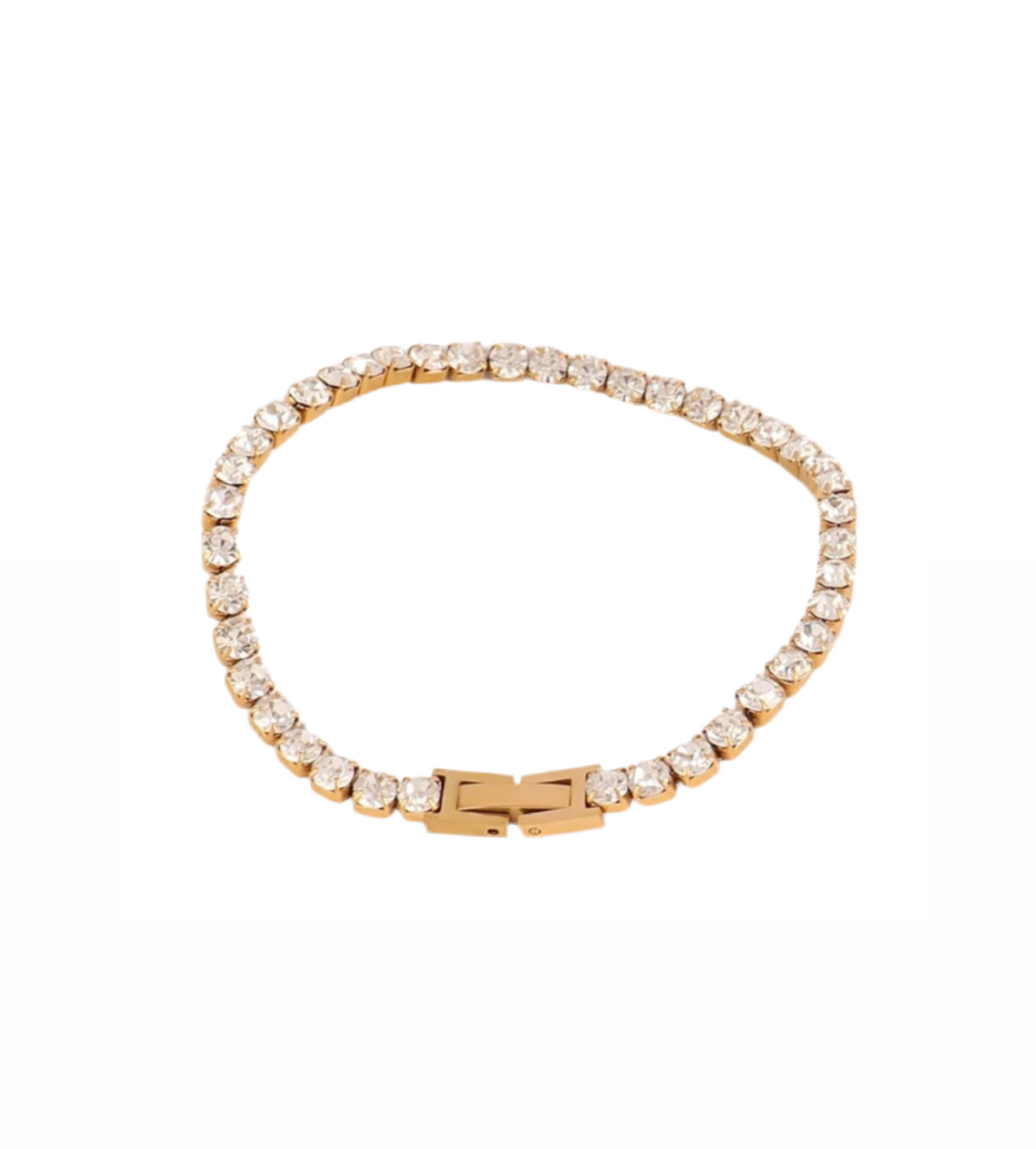 Golden Luxury 18K Gold Plaited Aura Tennis Bracelet