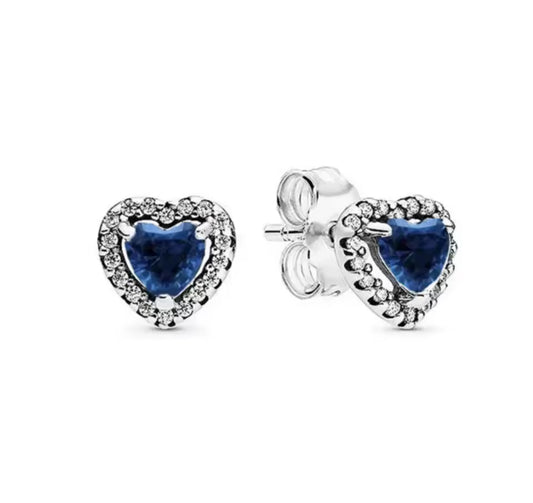 The Deep Blue Wave Celestial Heart Studs