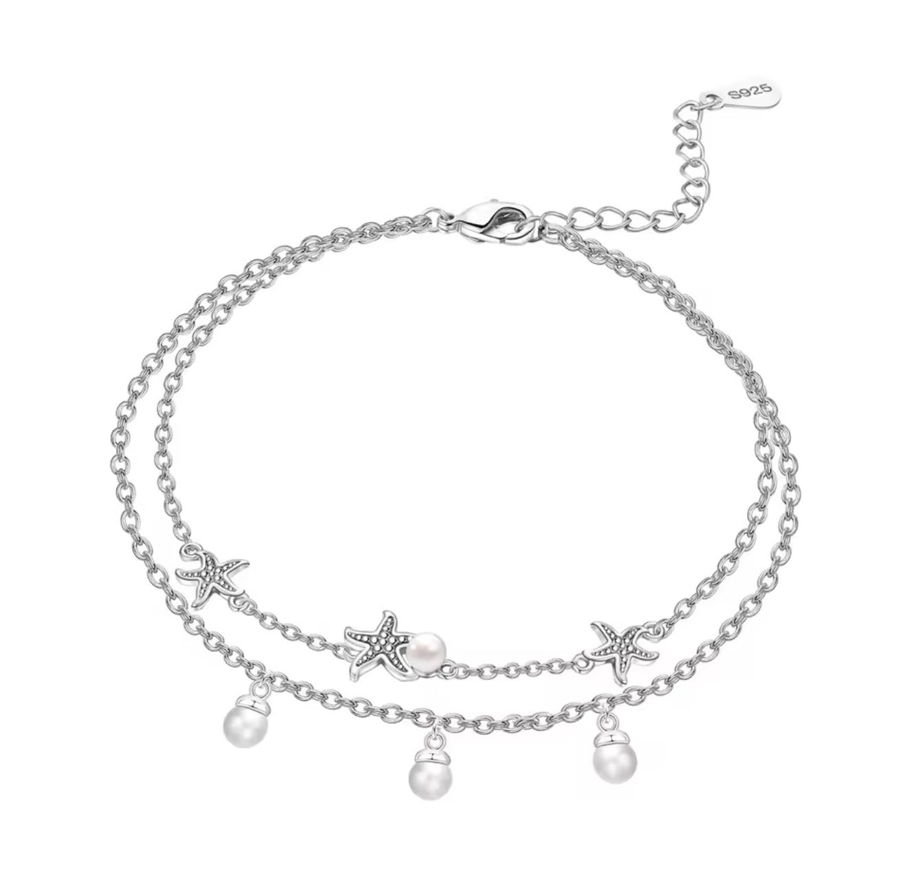 The Silver Oceana Mirelle Starfish Anklet