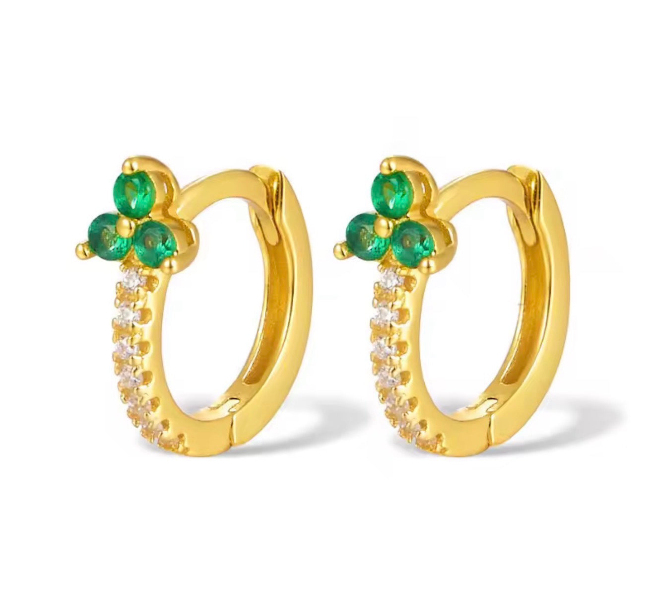 The Mini Luna Clover Flower Hoops