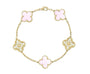 The Gold Sparkling Pearly Pink Etoilé Clover Arabia Flower Bracelet