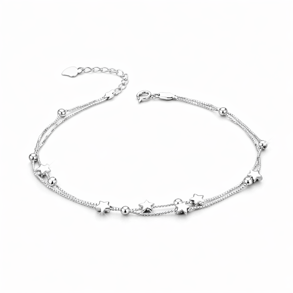 The Silver Starlight Whisper Double Bracelet