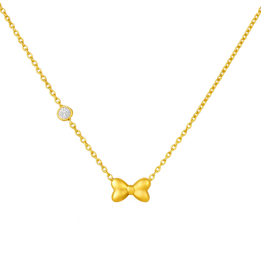 The Gold Bow Kissed Necklace