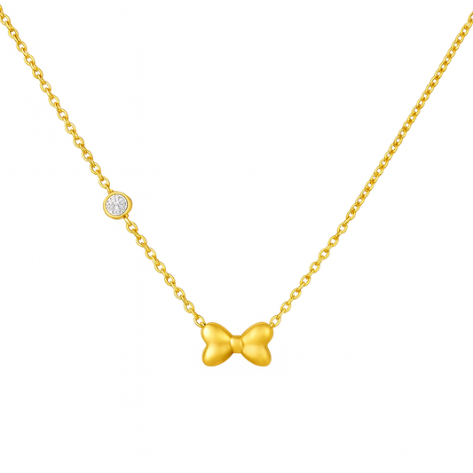 The Gold Bow Kissed Necklace