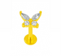 The Gold Butterfly Gemstone Helix Piercing
