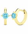 The Gold Aquamarine Blue Mini Gemstone Hoops