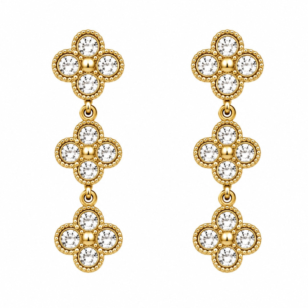 The Gold Sahara Clover Dangle Stud Earrings