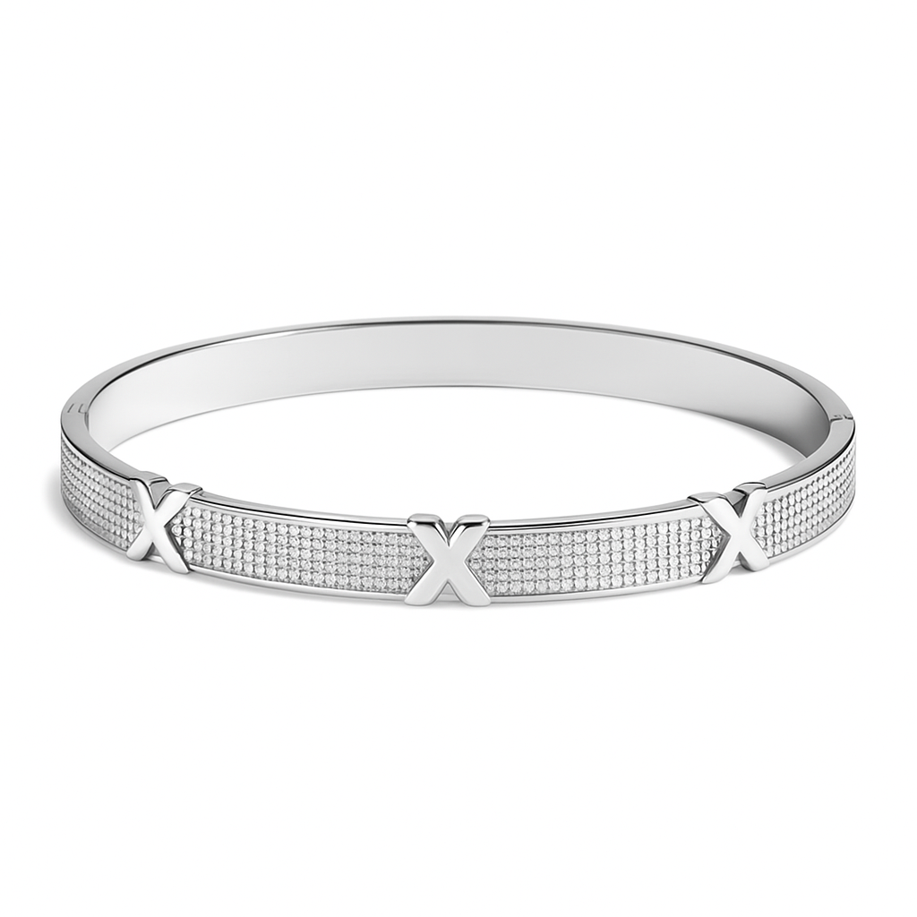 The Silver Gemma Kiss Bangle