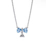 The Blue Crystal Bow Diamanté Drop Necklace