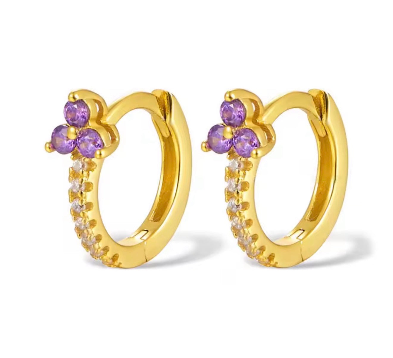 The Mini Luna Clover Flower Hoops