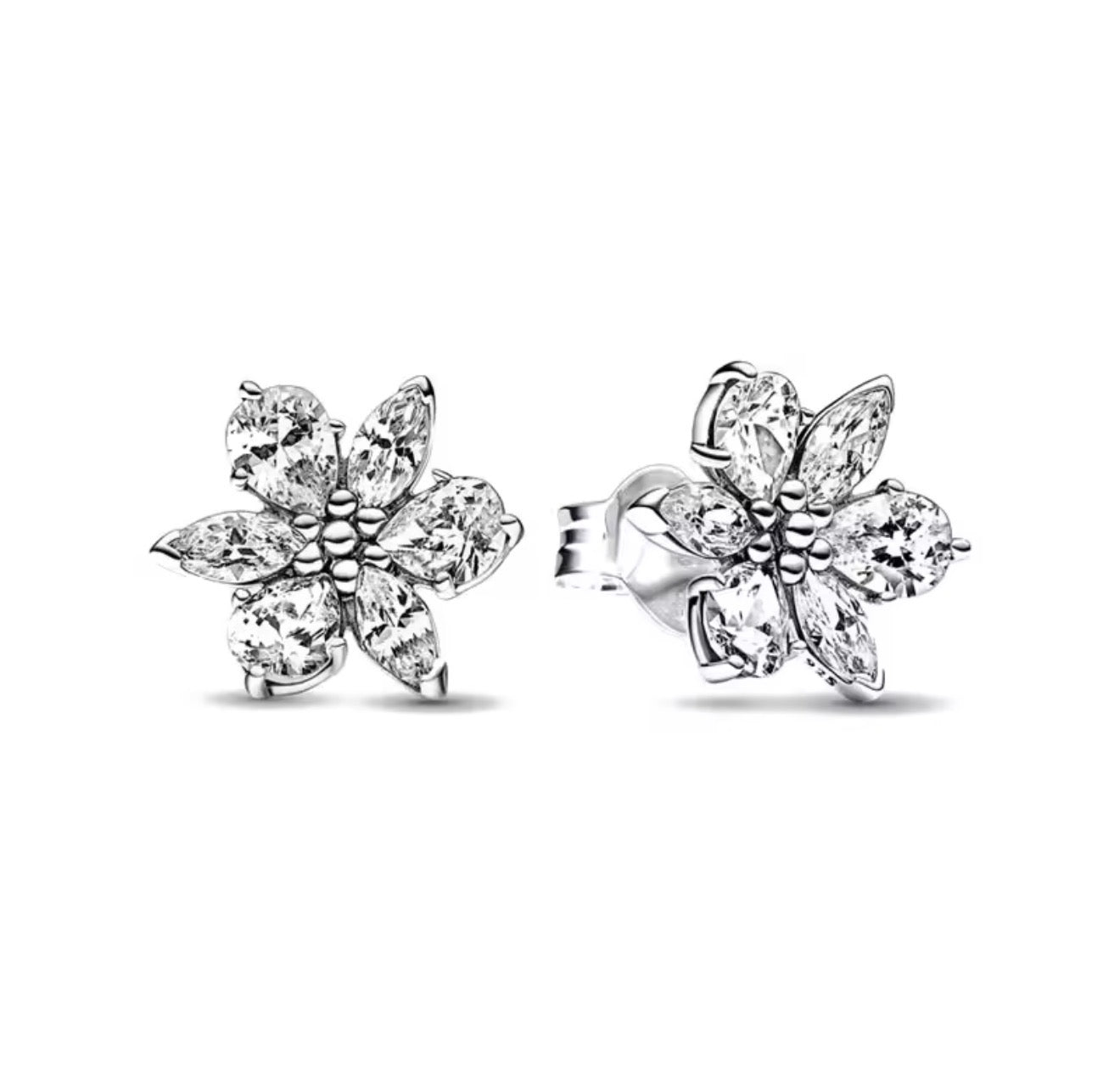The Silver Sparkling Blossom Serenity Stud Earrings