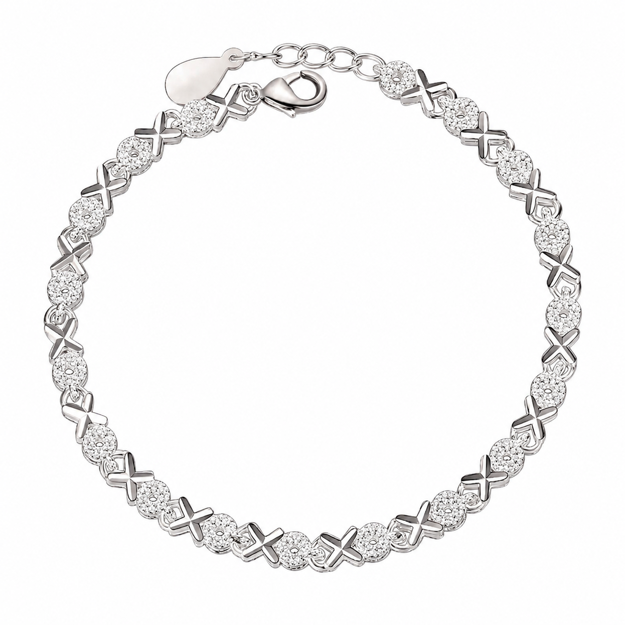 The Silver Crystal Gemma Kiss Sparkle Bracelet