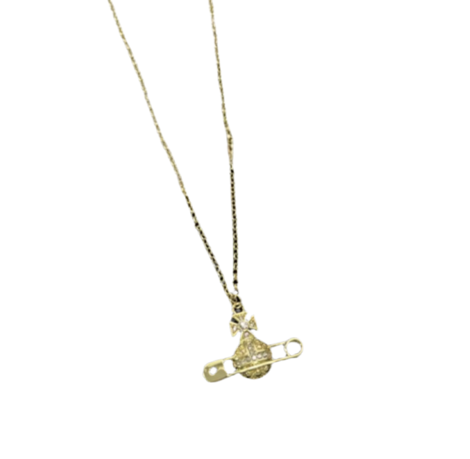 The Gold Paperclip Planet Necklace