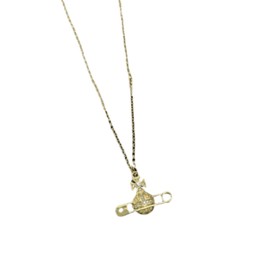 The Gold Paperclip Planet Necklace