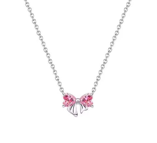 The Pink Ribbon Bow Necklace
