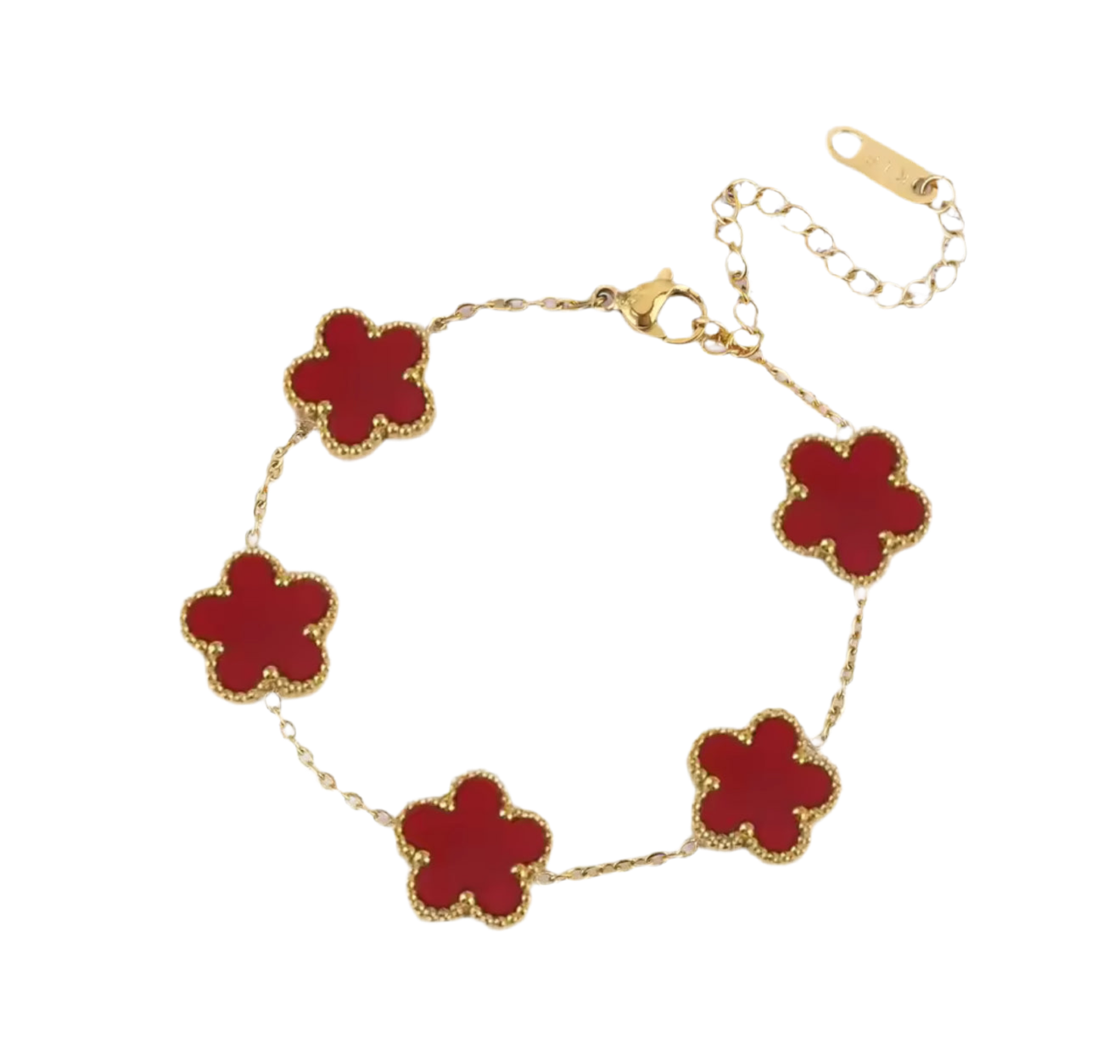 The Burgundy Clover Bracelet