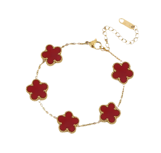 The Burgundy Clover Bracelet