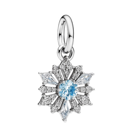 The Silver Frosted Crystal Snowflake Charm