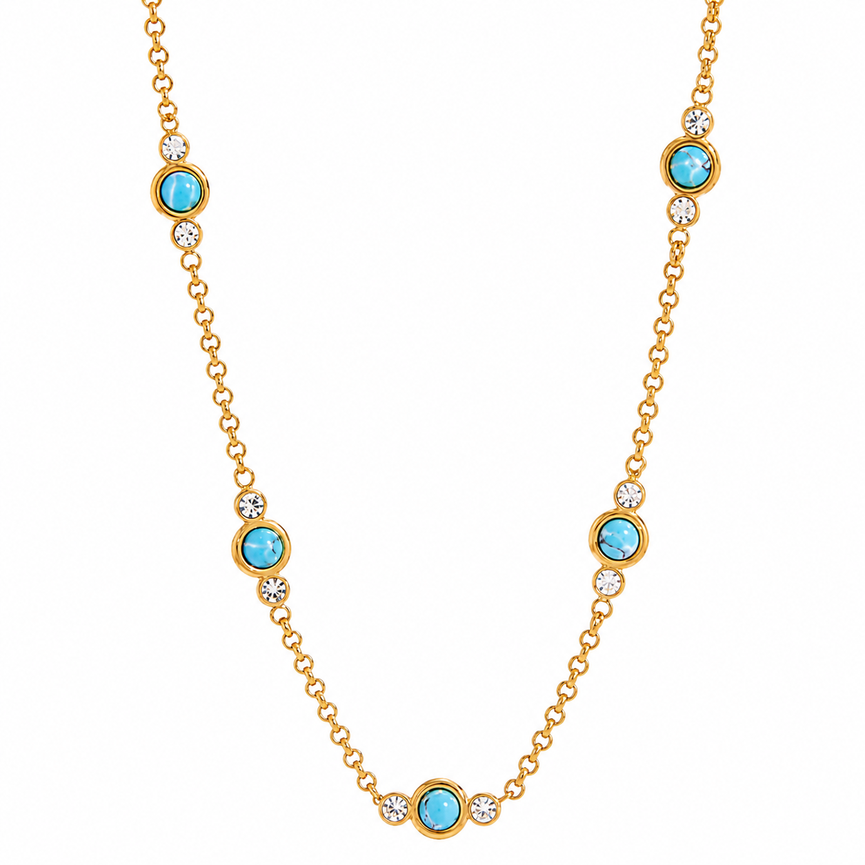 The Gold Dainty Jasminè Blue Necklace
