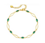 The Gold Enchanted Emerald Green Vine Anklet