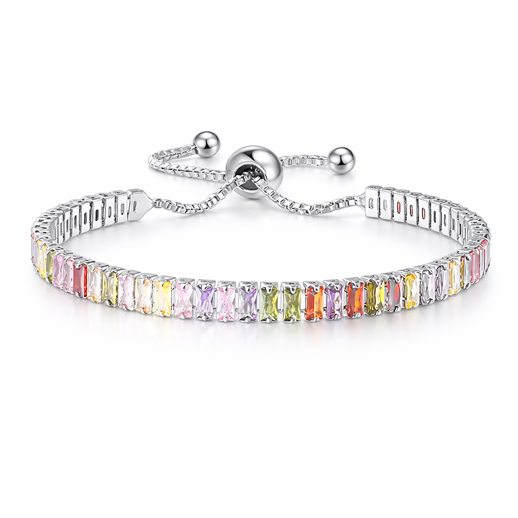 The Silver Rainbow Multi Colour Prism Aurelia Tennis Bracelet