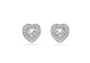 The Silver Diamanté Lumière Heart Studs