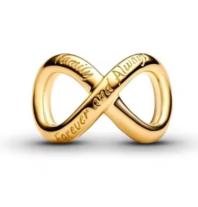 The Gold Aureate Infinity Family Charm