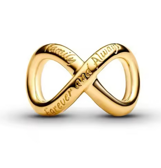 The Gold Aureate Infinity Family Charm