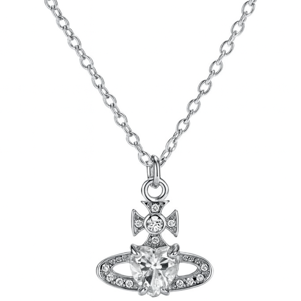 The Silver Premium D’Lux Saturn Orbit Of Love Necklace