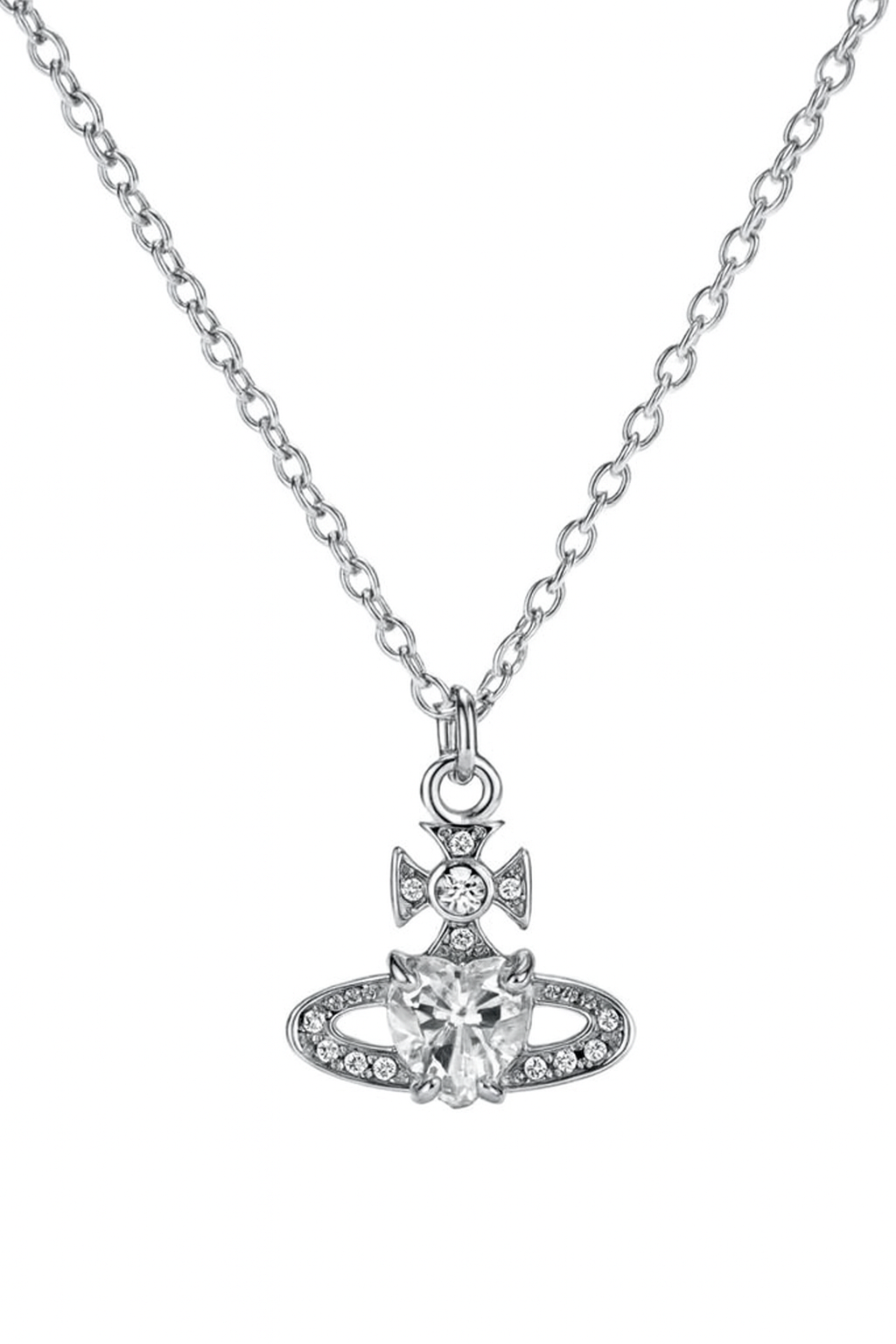The Silver Premium Saturn Planet Orbit Of Love Necklace