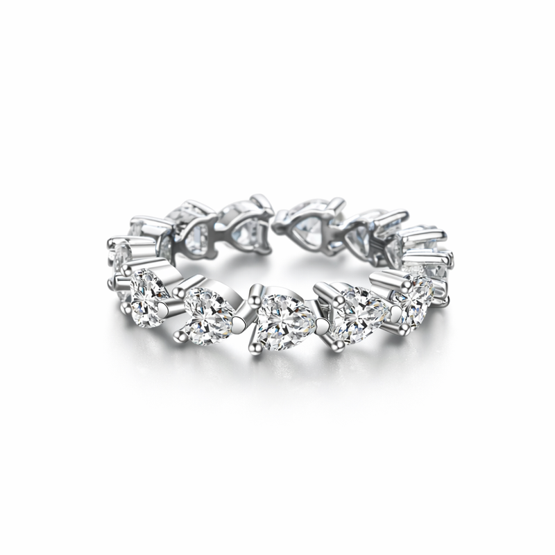 The Silver Valentina Celestial Heart Eternity Band