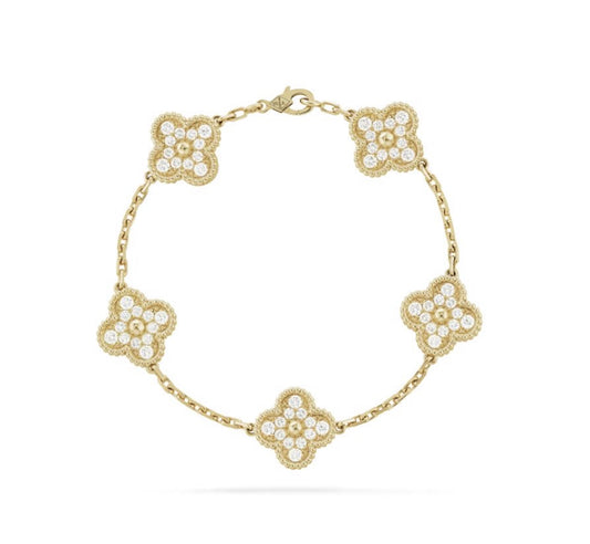 The Gold Sparkling Etoilé Arabia Clover Bracelet