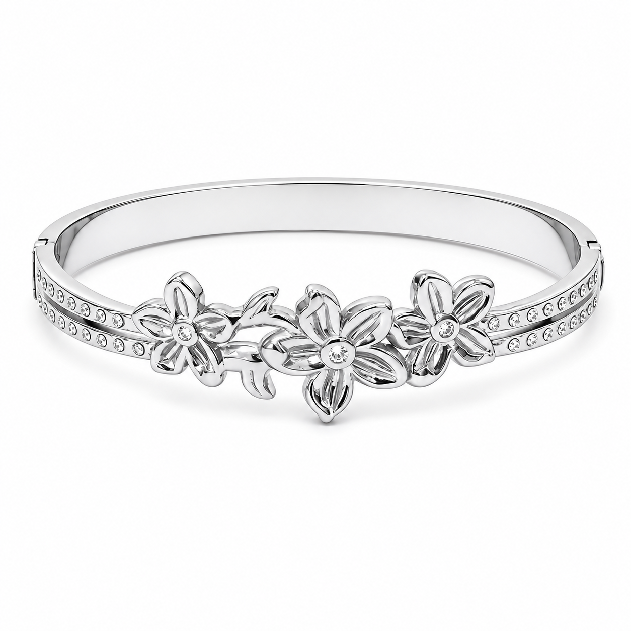The Dahlia Crystal Bloom Flower Bangle