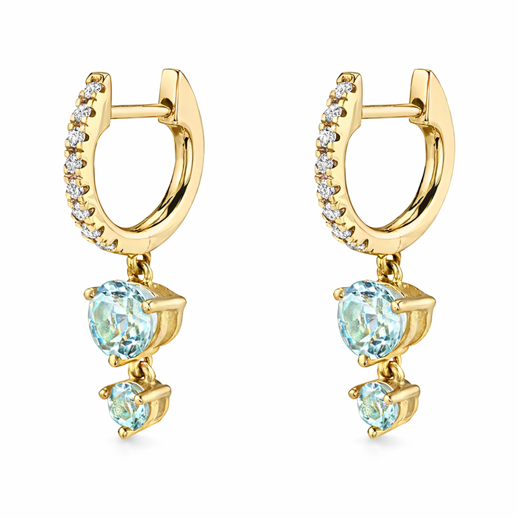 The Jasmine Green Double Circular Pendant Huggies