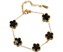 The Gold Marbled Black Amara Flower Bracelet