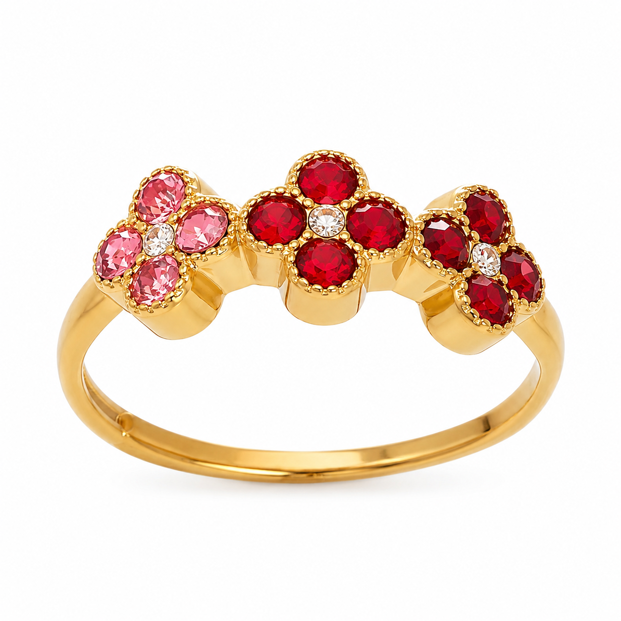 The Gold Sahara Clover Adjustable Ring