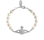 The Silver Saturn Planet Pearl Bracelet